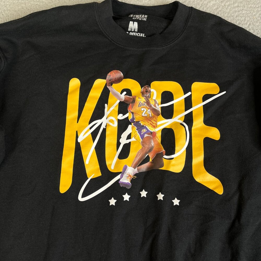 KOBE BRYANT Graphic Pullover Crewneck Long Sleeve Spellout Mens Medium Black